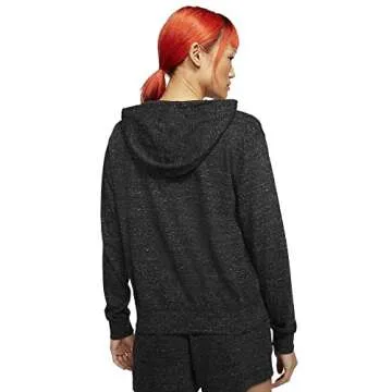 Nike Women's Sportswear Gym Vintage Full-Zip Hoodie , Black/(Sail), Medium