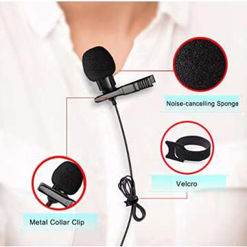 UDEE Microphone Lavalier Microphone for iPhone, Mini Portable for Live, Interview, Meeting and Other Scenarios