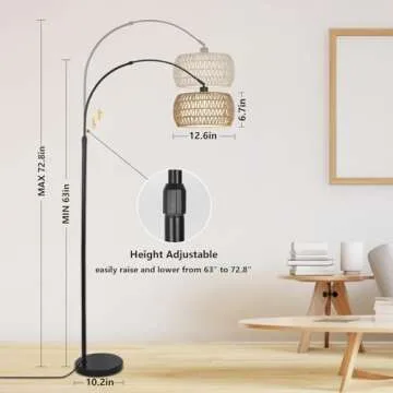 Stylish Arc Floor Lamp with Remote & Dimmable Features