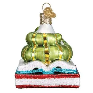 Old World Christmas Bookworm Glass Blown Ornaments for Christmas Tree