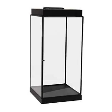 Bloomingville Metal & Glass Lantern, Black Candle Holder