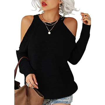 Womens Cold Shoulder Choker Sweater for All Occasions