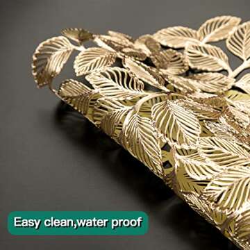 Crisjanggo Metallic Placemats Set of 6 Gold Leaf Decor