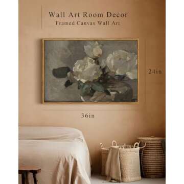 InSimSea Vintage Floral Canvas Wall Art 24x36