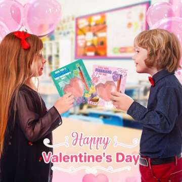 Valentine's Day Cards for Kids Classroom, 24 Packs Valentines Cards with Heart-Shaped Plaster Dig Kits, Valentines Exchange Cards Gifts for Boys Girls School Classroom Prizes, Valentine Party Favor