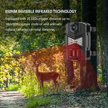 WOSODA Mini Trail Camera 3 Pack,4K 36MP Game Camera with 2.0'' LCD Screen,Hunting Camera with Night Vision Motion Activated Waterproof, 120 Wide-Angle with No Glow LEDs for Outdoor Wildlife (LY-G200)