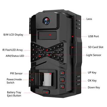 WOSODA Mini Trail Camera 3 Pack,4K 36MP Game Camera with 2.0'' LCD Screen,Hunting Camera with Night Vision Motion Activated Waterproof, 120 Wide-Angle with No Glow LEDs for Outdoor Wildlife (LY-G200)