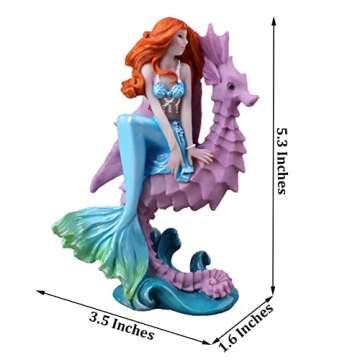 BCSIUHD Seahorse Mermaid Aquarium Ornament for Home