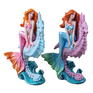 BCSIUHD Seahorse Mermaid Aquarium Ornament for Home