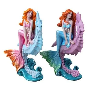 BCSIUHD Seahorse Mermaid Aquarium Ornament for Home