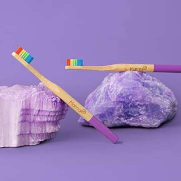 MamaP Rainbow Bamboo Toothbrush for Sensitive Teeth