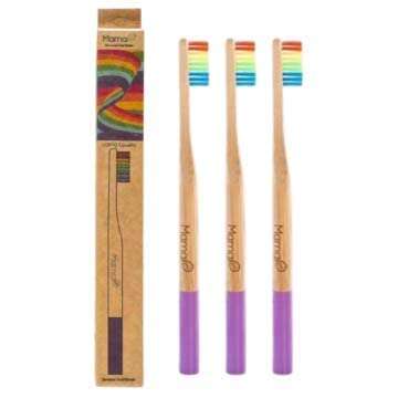 MamaP Rainbow Bamboo Toothbrush for Sensitive Teeth
