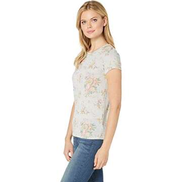 Alternative Women's Ideal Printed Jersey t-Shirt, eco Light Grey Country Floral, Large