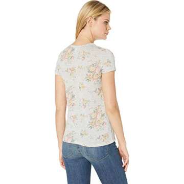 Alternative Women's Ideal Printed Jersey t-Shirt, eco Light Grey Country Floral, Large
