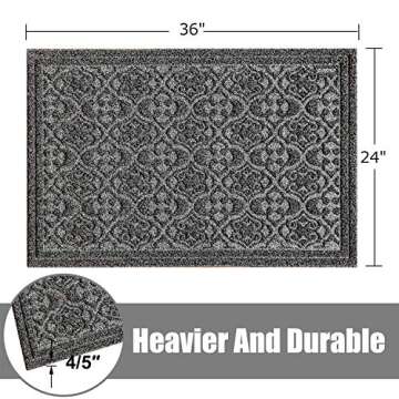 MAT 7-BANQUET Outdoor Door Mat for Front Door 36 x 24 inch Welcome Mat Debris Mud Trapper Outside Ru...