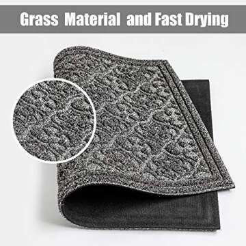 MAT 7-BANQUET Outdoor Door Mat for Front Door 36 x 24 inch Welcome Mat Debris Mud Trapper Outside Rubber Floor Mat Rug Large Extra Thick Textured Outdoor Mat for Entryway Frontgate Waterproof Gray