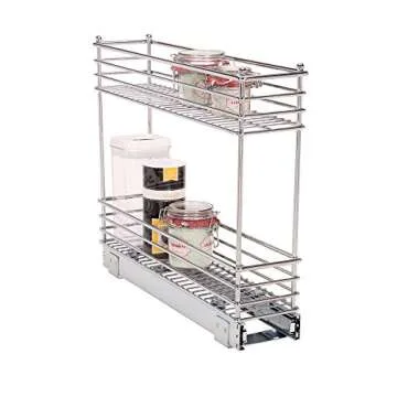 Household Essentials Chrome 2-Tier Sliding Cabinet Organizer, 5"