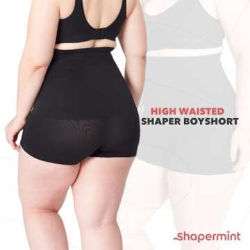 SHAPERMINT High-Waisted Boyshorts - Ultimate Shapewear for Women