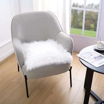 Noahas Faux Fur Chair Cushions - 6 Pack Fluffy Seat Pads