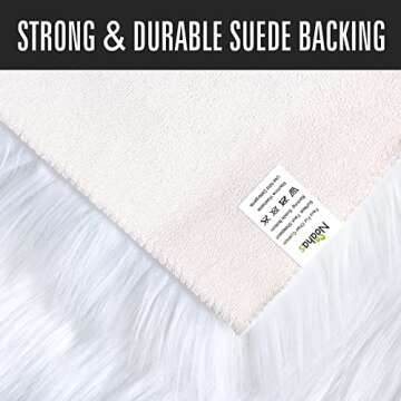 Noahas 6 Pack White Faux Fur Table Runner,1.6 x 1.6 ft Cute Seat Chair Cushions for Dining Chairs,Fluffy Fur Placemats,Soft Faux Sheepskin Chair Pads