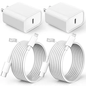 Premium iPhone Charger Fast Charging Kit — 2 Pack with 6FT USB-C to Lightning Cable
