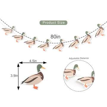 Lucky Duck Banner - Duck Hunting Birthday Party Decorations,Mallard Duck 1st Birthday Banner,One Luc...