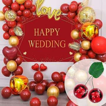 Cherry Disco Ball Decor, GangZhENgSd 4 inch Double Disco Ball Mirror Ball Cherry Lighting Ball for D...