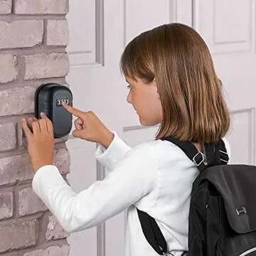 Key Lock Box Wall Mount - 4-Digit Combination Weatherproof Key Storage Lock Box, Large Capacity Security Combo Lockbox for House Key, Realtor, Outside (Black)