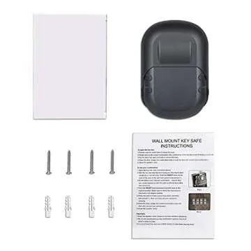 Key Lock Box Wall Mount - 4-Digit Combination Weatherproof Key Storage Lock Box, Large Capacity Security Combo Lockbox for House Key, Realtor, Outside (Black)