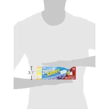 Ziploc Quart Food Storage Slider Bags, Power Shield Technology for More Durability, 20 Count