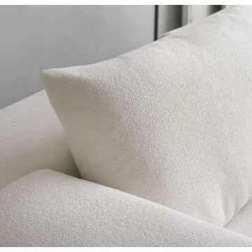 Acanva Modern Minimalist Sofa with Extra Deep Seats for Living Room, Bedroom and Lounge, L-Shaped Sectional Couch with Right Chaise,White