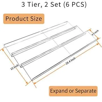 Febwind Adjustable Acrylic Spice Rack for Cabinets