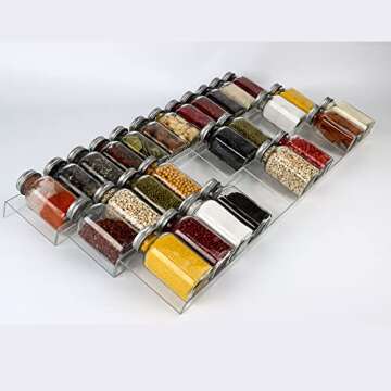 Febwind Adjustable Acrylic Spice Rack for Cabinets