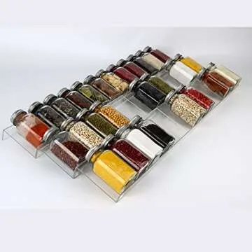 Febwind Adjustable Acrylic Spice Rack for Cabinets