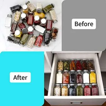 Febwind Adjustable Acrylic Spice Rack for Cabinets