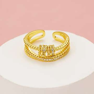 To My Daughter Fidget Ring for Women Anxiety Relief Jewelry