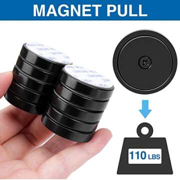 LOVIMAG Magnets,110lb+ Waterproof Super Strong Neodymium Magnet with Hole for Wall Mounting,Strong Rare Earth Cup Magnets with Heavy Duty Countersunk Hole and Screws for Tool Room,Workplace-Pack of 12
