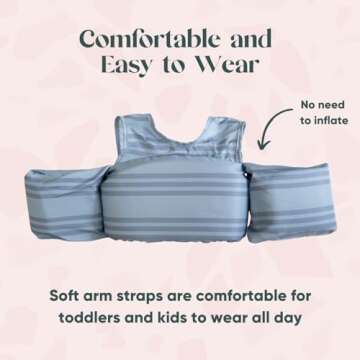 ava + oliver Toddler Swim Vest, Kids Water Wings, Floatie Jacket for Boys and Girls (Blue)