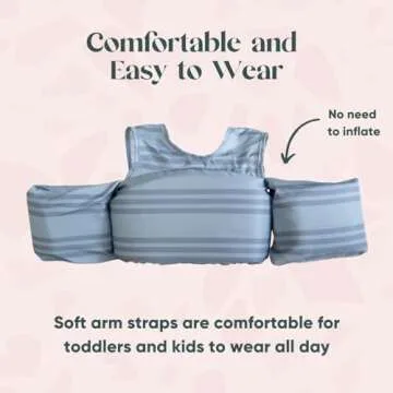 ava + oliver Toddler Swim Vest, Kids Water Wings, Floatie Jacket for Boys and Girls (Blue)