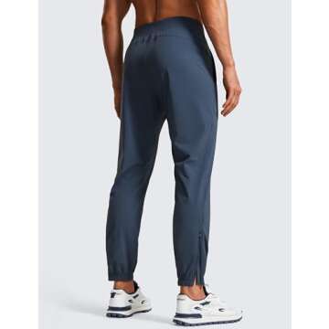 CRZ YOGA Athletic Joggers for Men - 29" Lightweight Running Training Pants with Zip Pockets and Ankl...