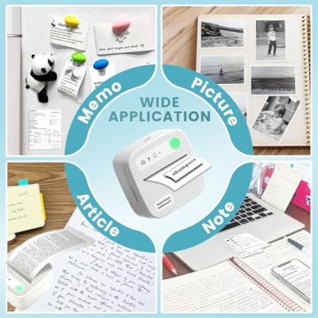 Mini Bluetooth Sticker Printer with 7 Rolls Paper