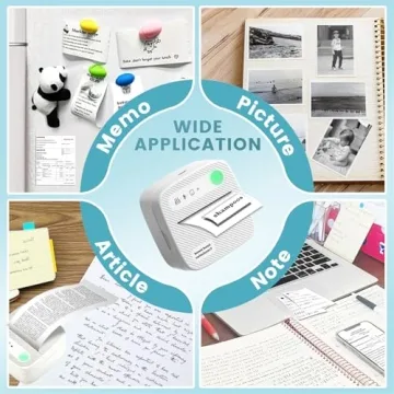 Mini Bluetooth Sticker Printer with 7 Rolls Paper