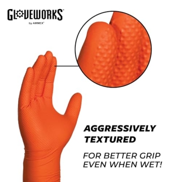 GLOVEWORKS HD Orange Nitrile Gloves - 100 Count