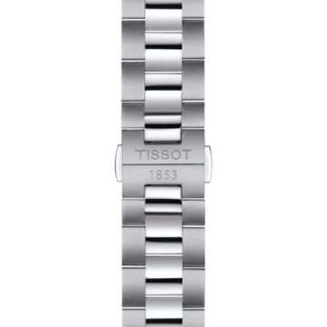 Tissot mens Gentleman Stainless Steel Dress Watch Grey T1274071104100