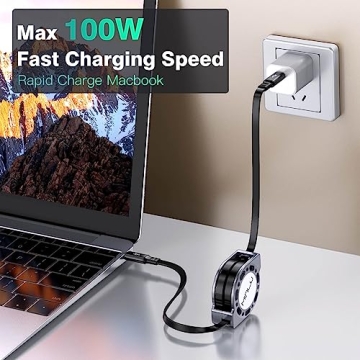 100W MINLU Retractable USB C Charging Cable - Fast & Portable