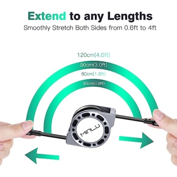 100W MINLU Retractable USB C Charging Cable - Fast & Portable