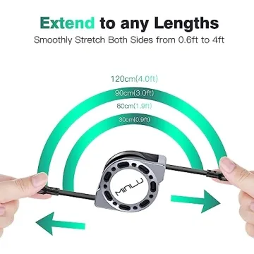 100W MINLU Retractable USB C Charging Cable - Fast & Portable