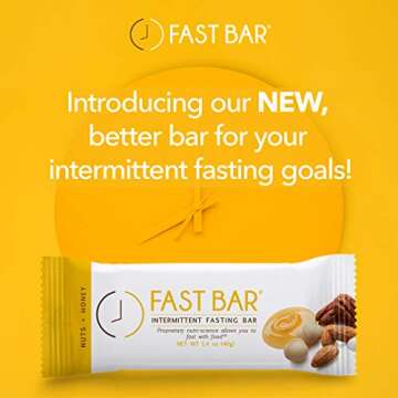 Fast Bar, Nuts & Honey, Gluten Free, Plant Based Protein Bar For Intermittent Fasting (10 Count Box)
