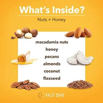 Fast Bar, Nuts & Honey, Gluten Free, Plant Based Protein Bar For Intermittent Fasting (10 Count Box)