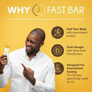 Fast Bar, Nuts & Honey, Gluten Free, Plant Based Protein Bar For Intermittent Fasting (10 Count Box)